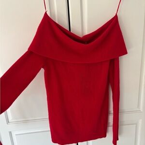 ANTONIO MELANI cashmere Red Off-Shoulder Sweater
